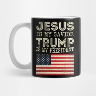 Jesus Is My Savior Trump Is My President Vintage Mug